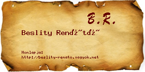 Beslity Renátó névjegykártya